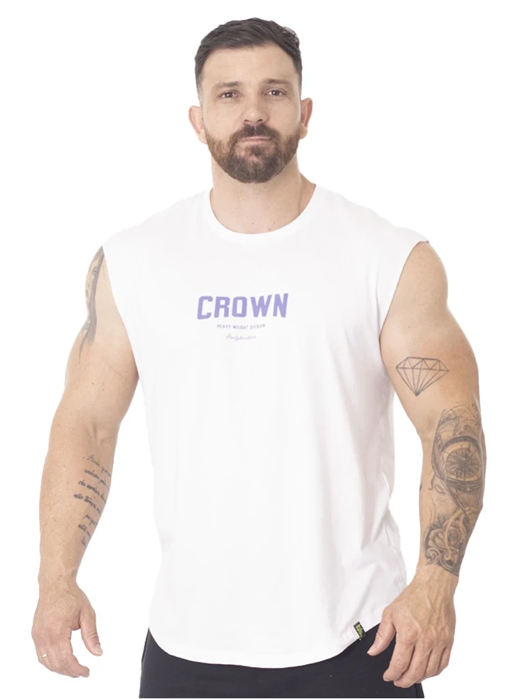 Regata Crown Japonesa Bodybuilder  Branco 