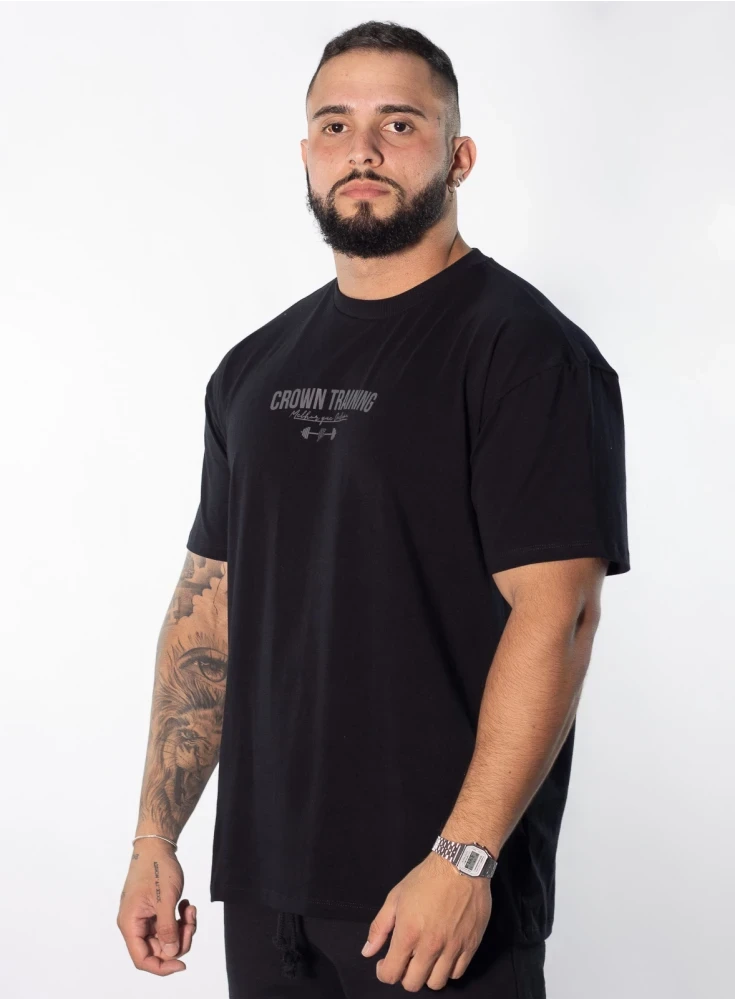 Camiseta Oversized Viciado no Pump Preta