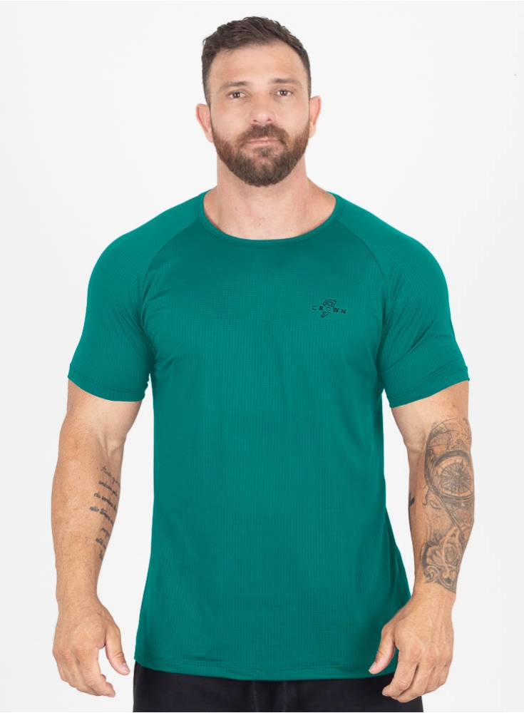 Camiseta Crown Dry Fit ice Blaze Reps Verde Petróleo 