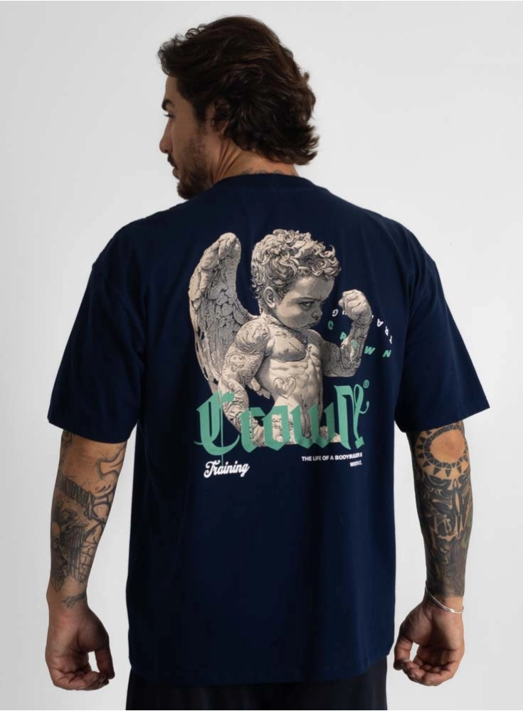 Camiseta Oversized Azul Marinho Angel