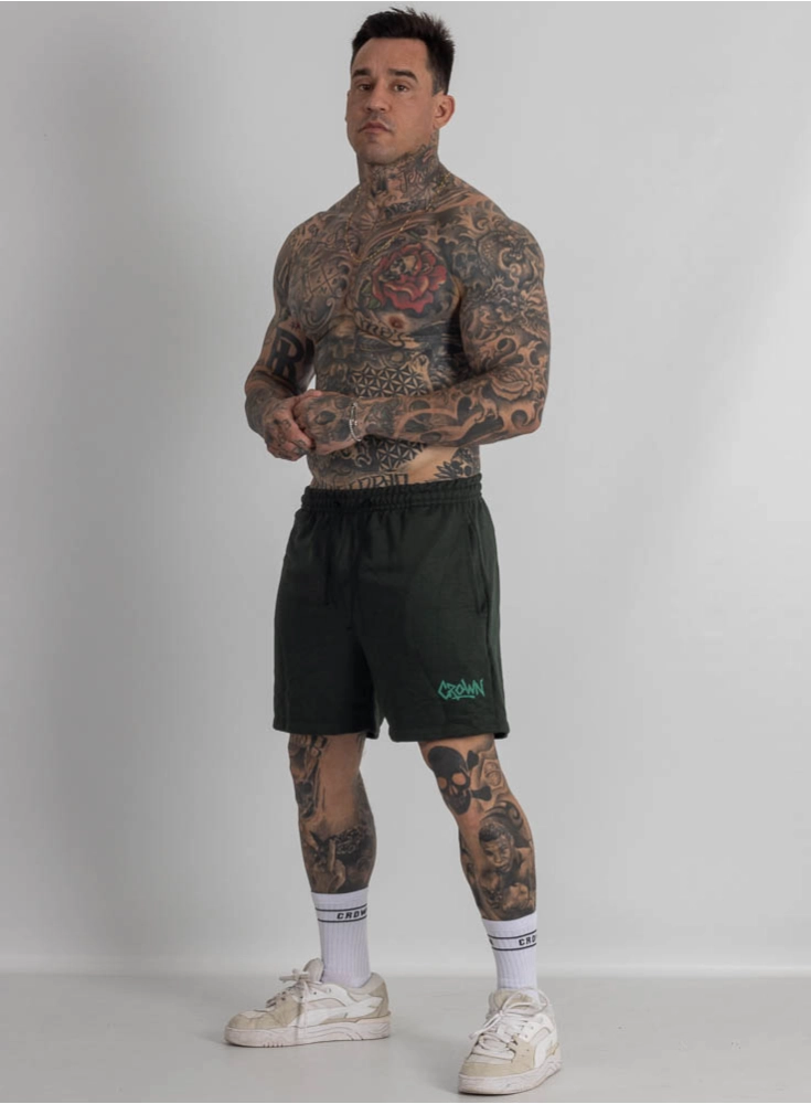 Bermuda de Moletom Crown Curta Graffs Verde