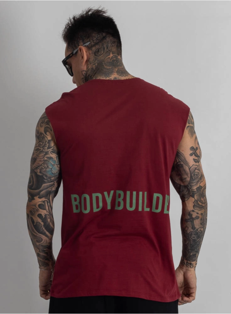 Regata Crown Japonesa Reta Bodybuilder Bordô Regata Crown Japonesa Reta Bodybuilder Bordô