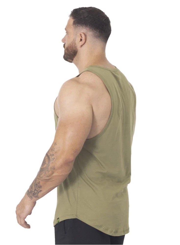 Regata Masculina Verde Militar Bodybuilder Crown Training