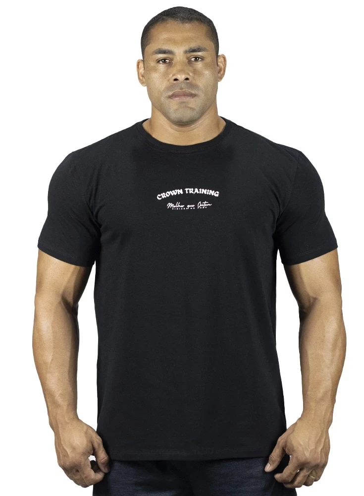 Camiseta Crown Training  Trad Preta Viciado no Pump