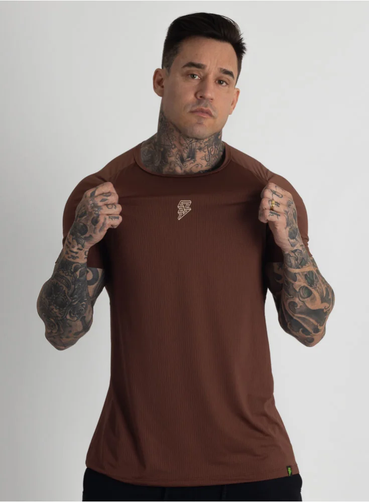 Camiseta Crown Dry Fit ice Logo Marrom