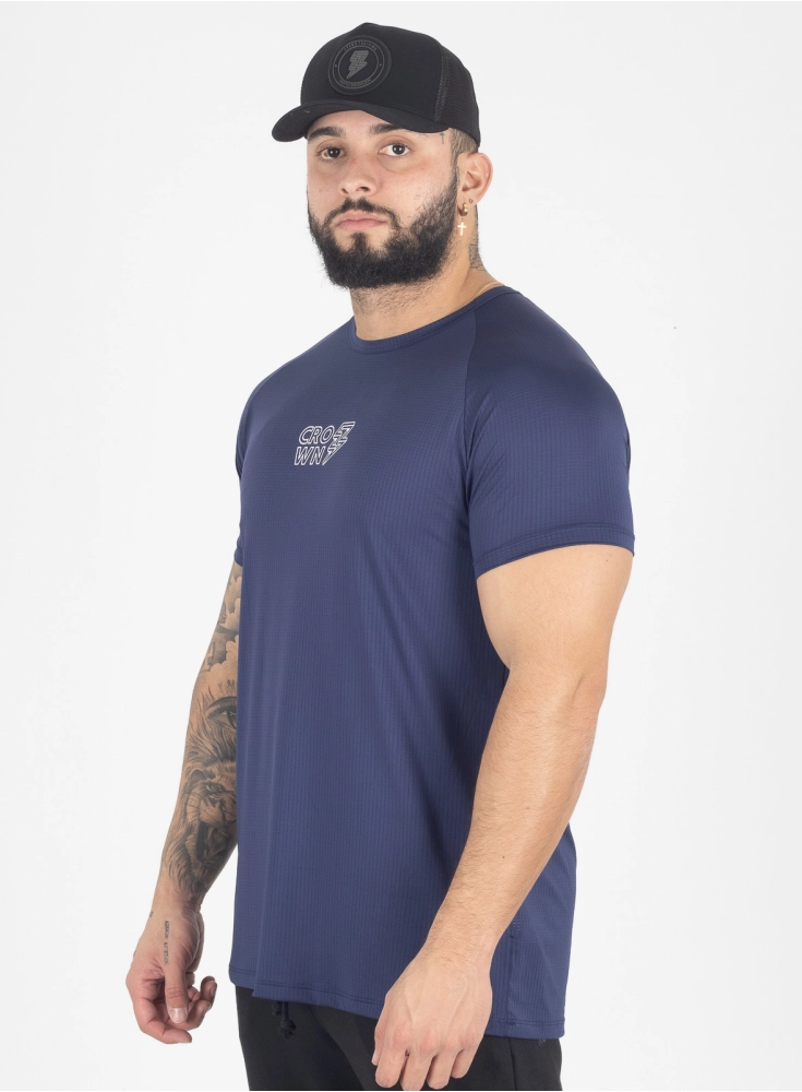 Camiseta Crown Dry Fit ice Raio Azul Marinho