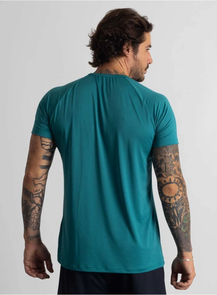 Camiseta Crown Dry Fit ice Raio Verde Petróleo
