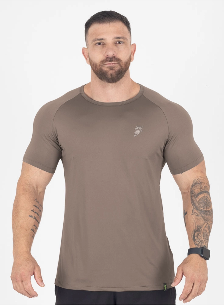 Camiseta Crown Dry Fit Marrom Taupê