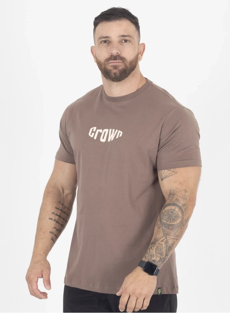 Camiseta Crown Training Bubble  Marrom Taupe 