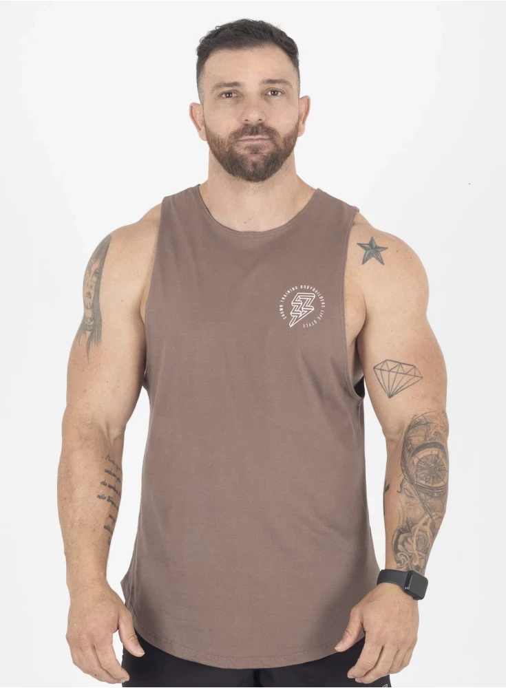 Regata Crown Tank Bodybuilding  Marrom Taupe 