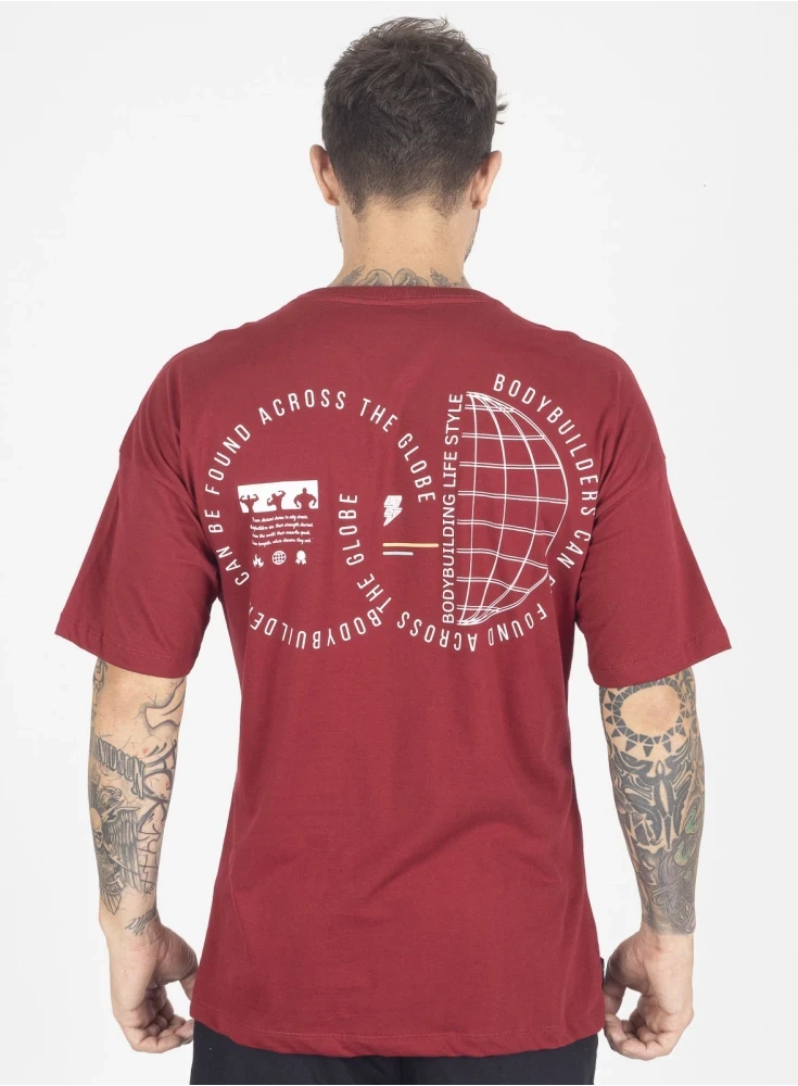 Camiseta Crown Training Over World  Bordô 