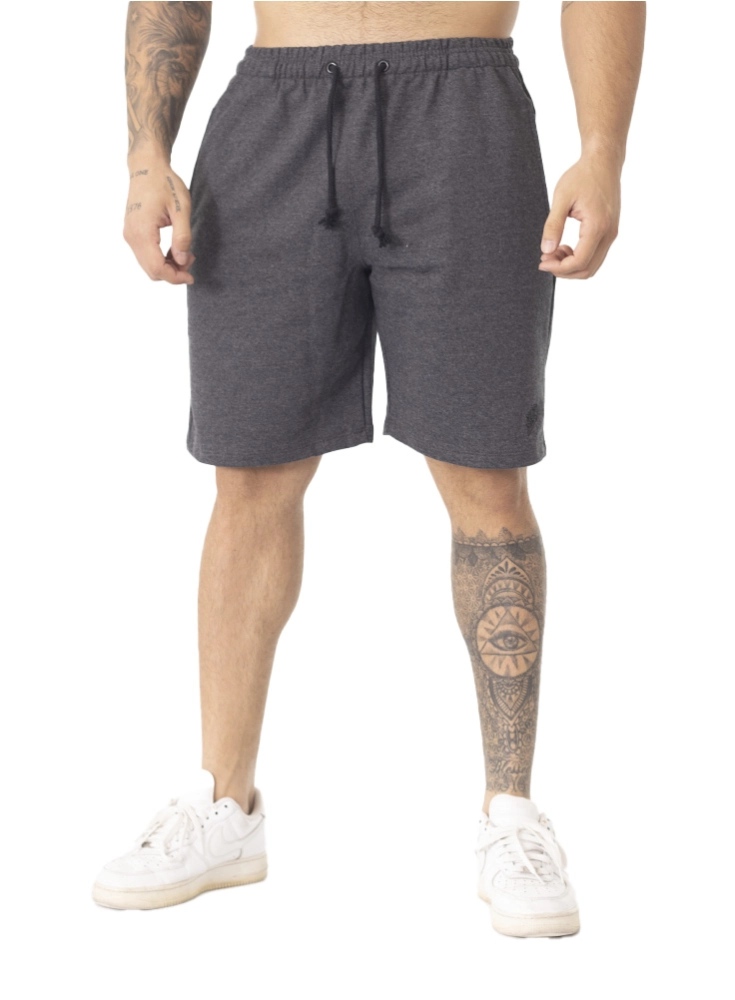 Bermuda Crown Moletom Tradicional Dark Bordada Mescla Black