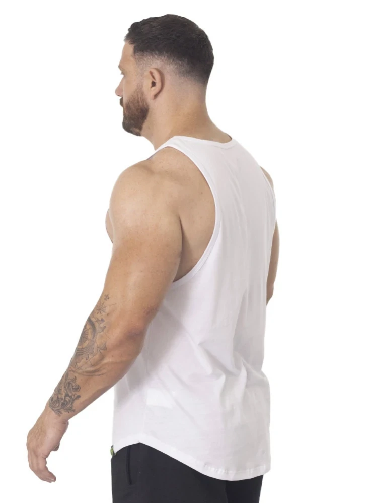 Regata Masculina Branca Bodybuilder Crown Training