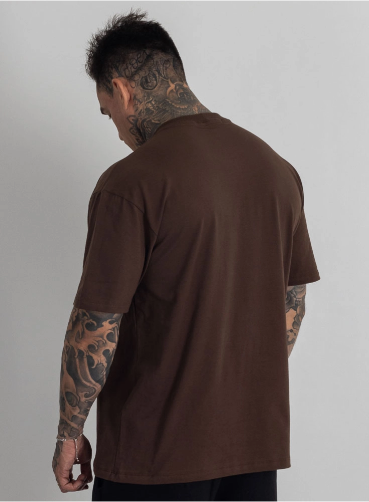 Camiseta Oversized Logo Marrom