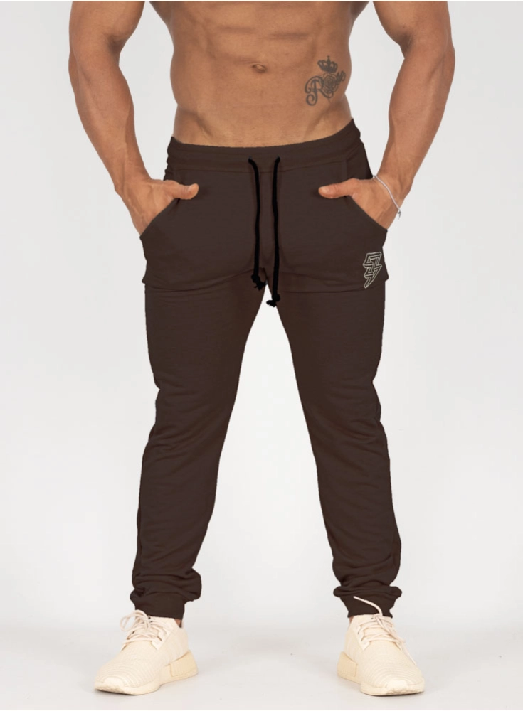 Calça Crown Training Moletom Raio Marrom