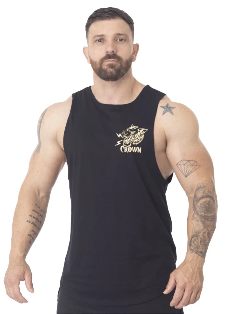 Regata Crown Tank Tigre  Preto 