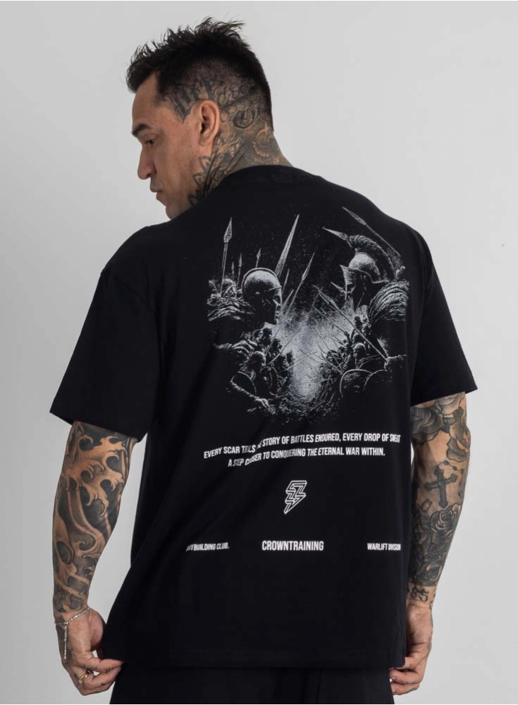 Camiseta Oversized Warlift Guerra Eterna Preta Camiseta Oversized Warlift Guerra Eterna Preta