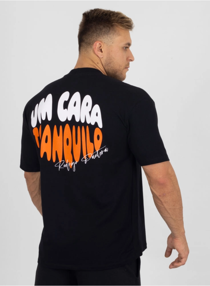 Camiseta Oversized Pantera Cara Tranquilo Preta