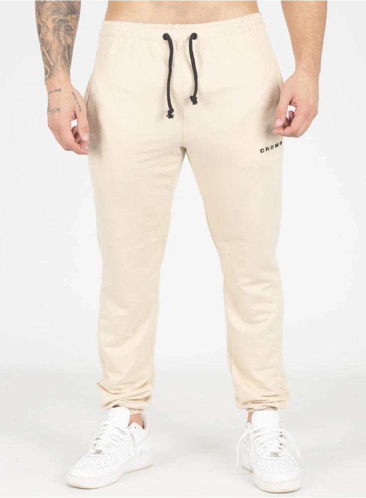 Calça Crown Training Moletom Slim Dark Creme Calça Crown Training Moletom Slim Dark Creme