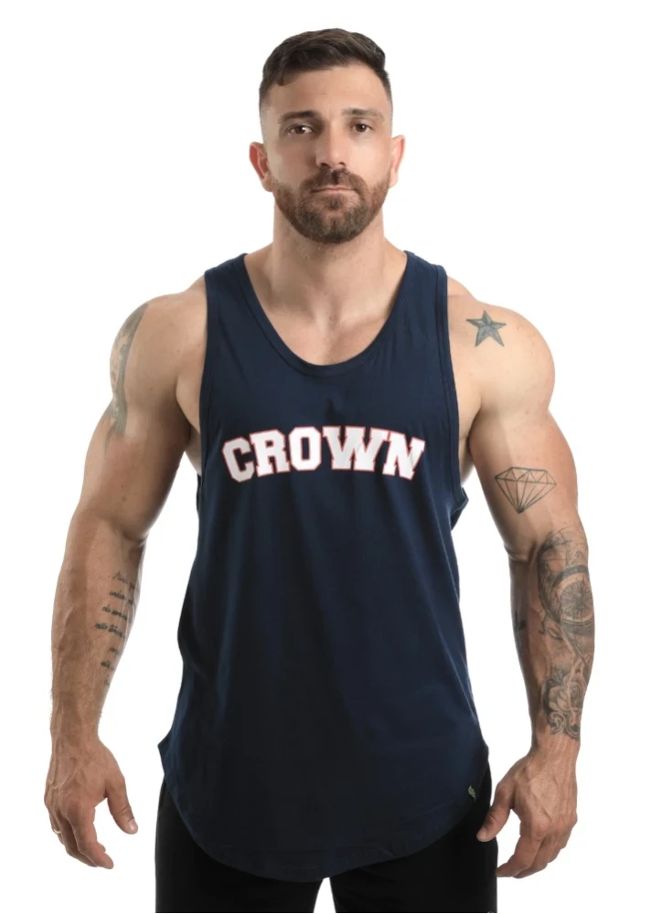 Regata Masculina Azul Marinho Old School Crown Training