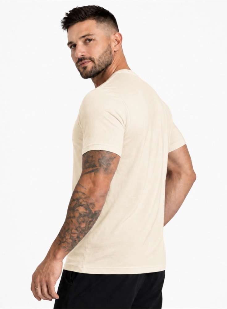 Camiseta Crown Tech Modal Creme Camiseta Crown Tech Modal Creme