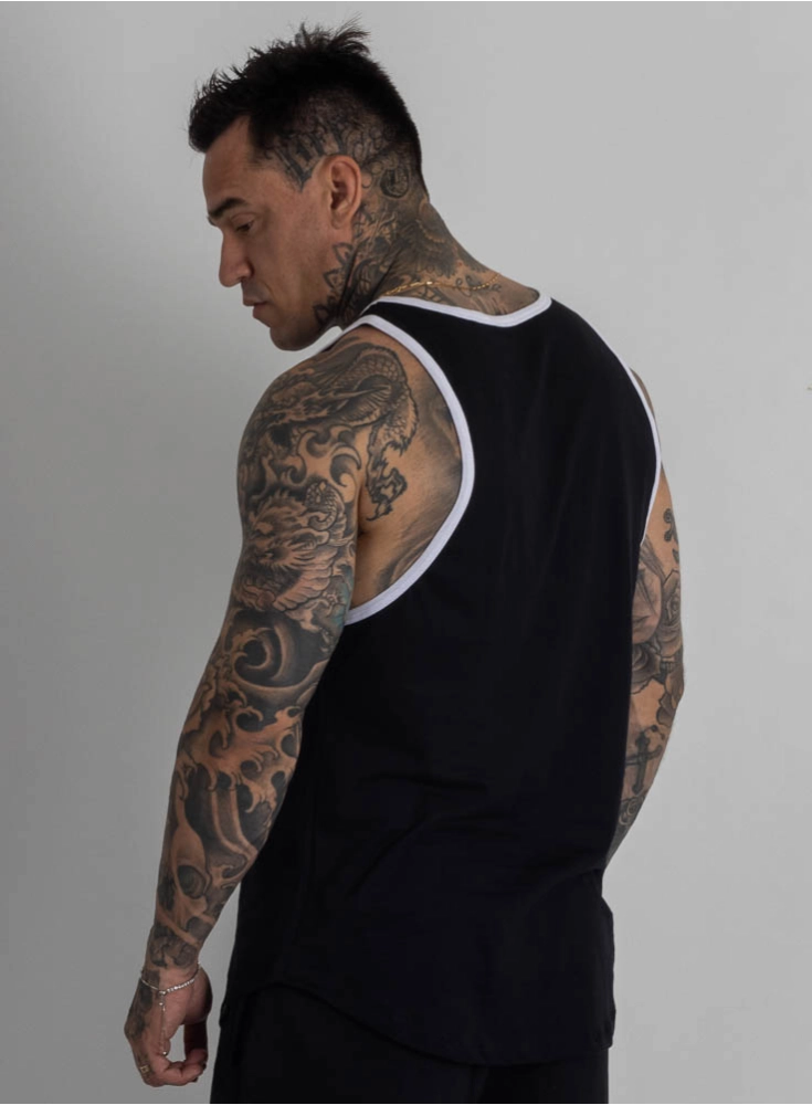 Regata Crown Tradicional Bordada Origin Preta Regata Crown Tradicional Bordada Origin Preta