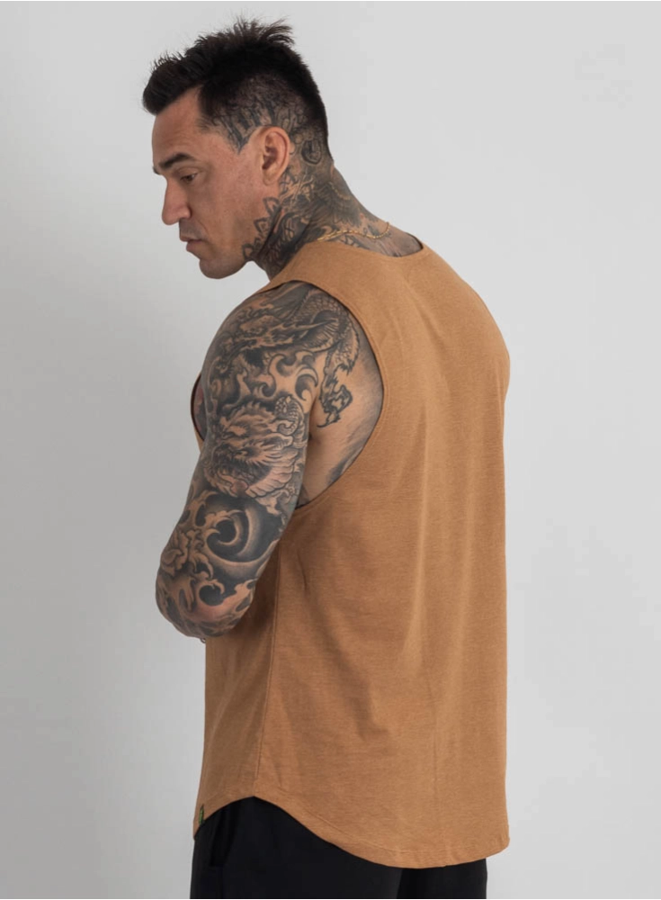 Regata Crown Tank Block Mescla Caramelo Regata Crown Tank Block Mescla Caramelo