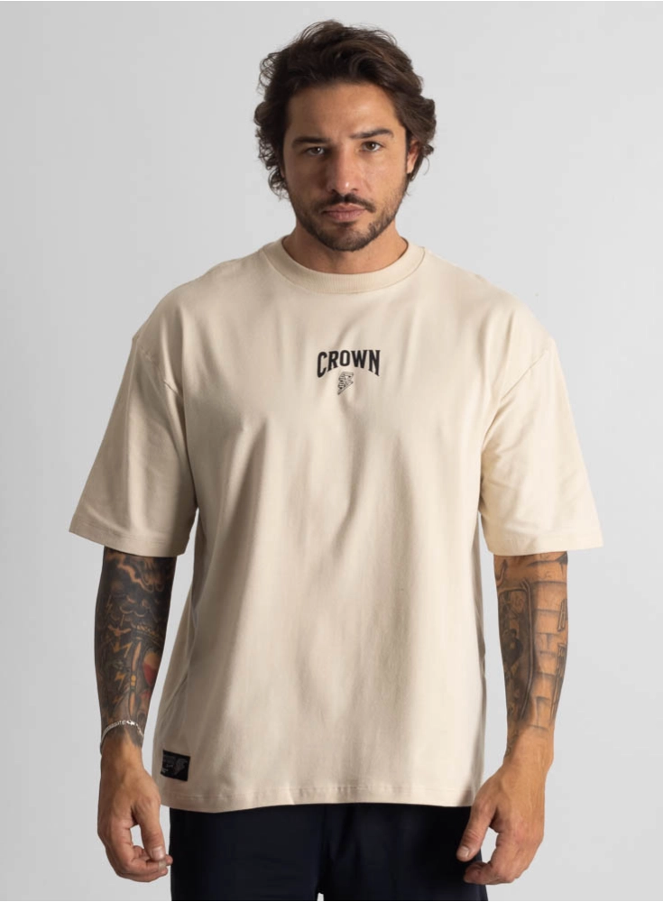 Camiseta Oversized Treino Fofo Creme