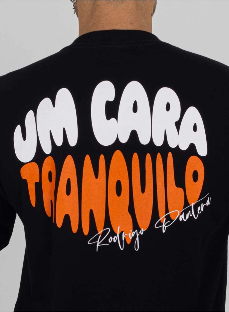 Camiseta Oversized Pantera Cara Tranquilo Preta