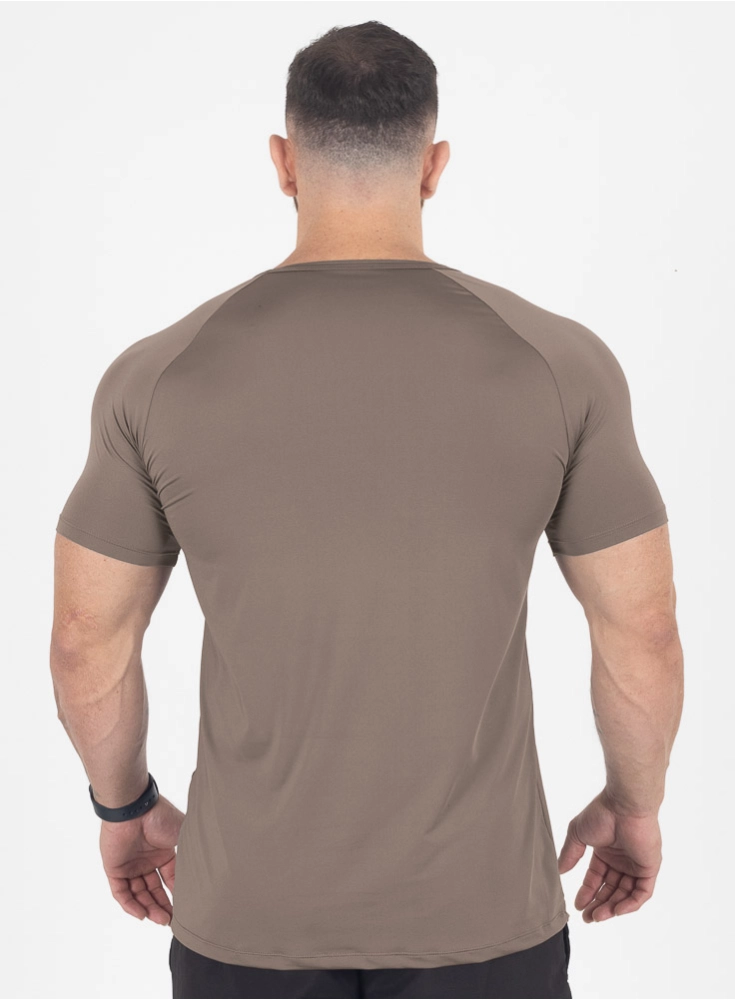Camiseta Crown Dry Fit Marrom Taupê