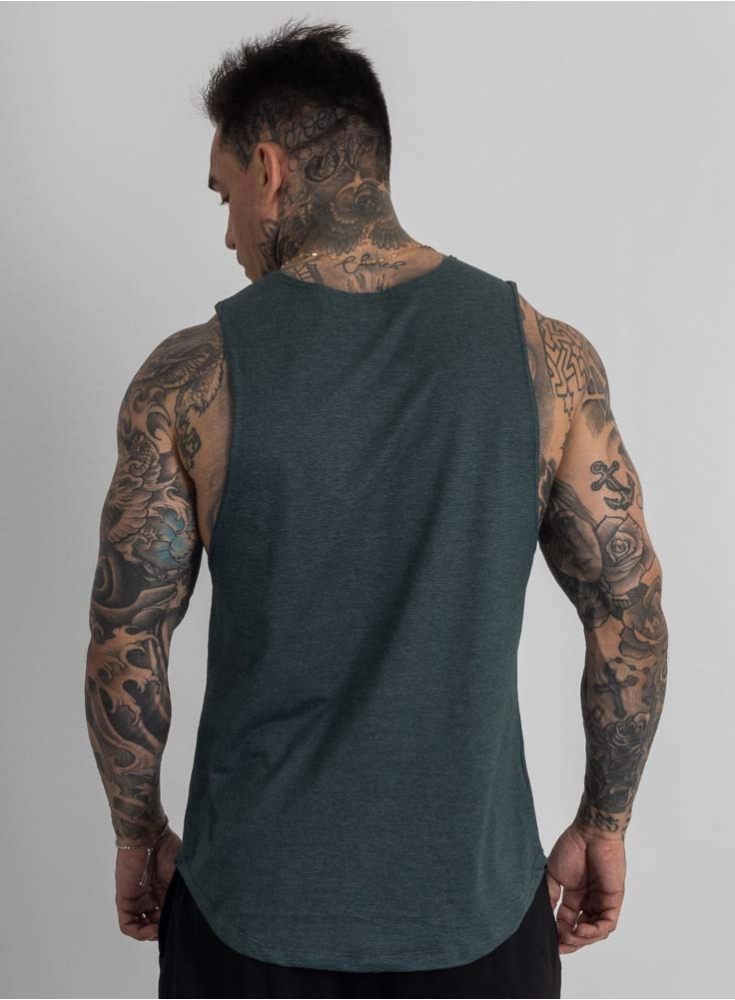 Regata Crown Tank Block Mescla Verde Escuro