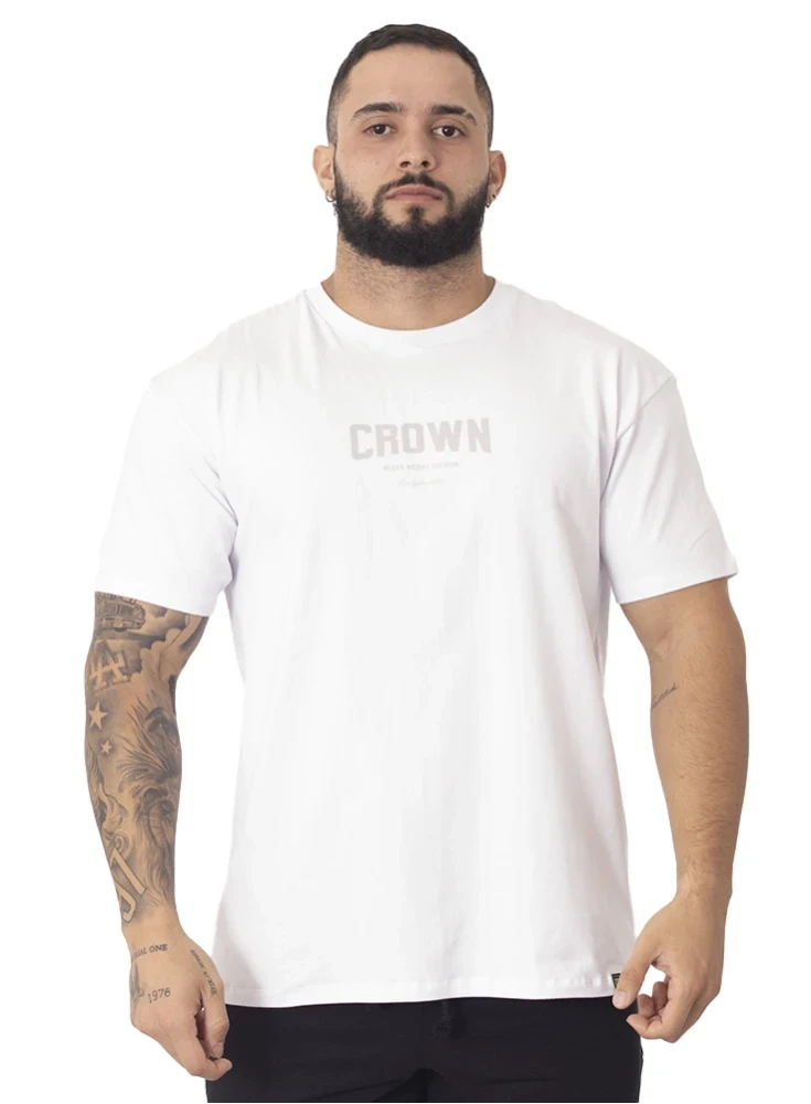 Camiseta Crown Training Bodybuilder  Branco 