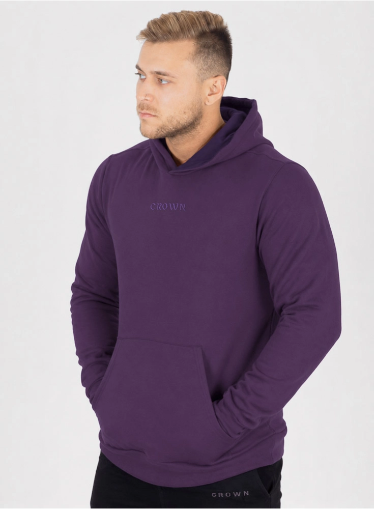 Moletom Crown Capuz Bordado Roxo Moletom Crown Capuz Bordado Roxo