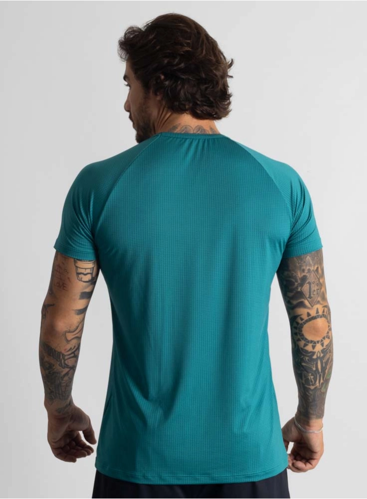 Camiseta Crown Dry Fit ice Raio Verde Petróleo