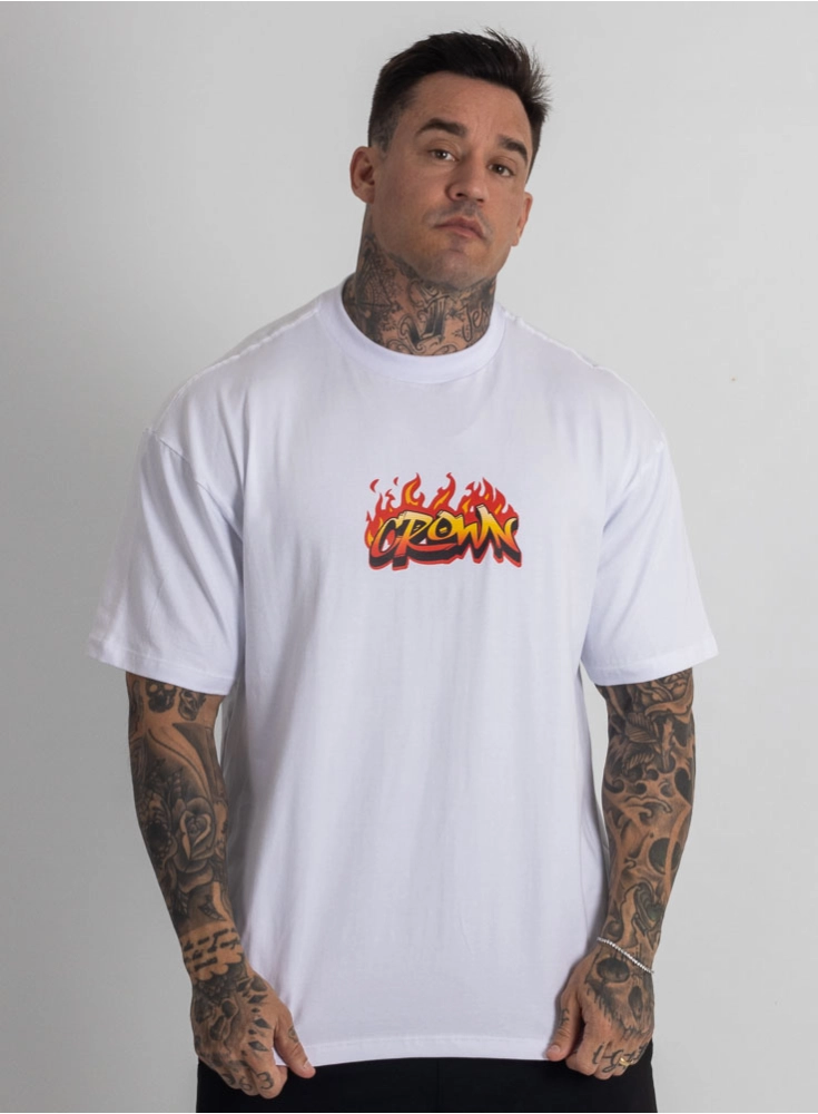 Camiseta Oversized Burn Branca