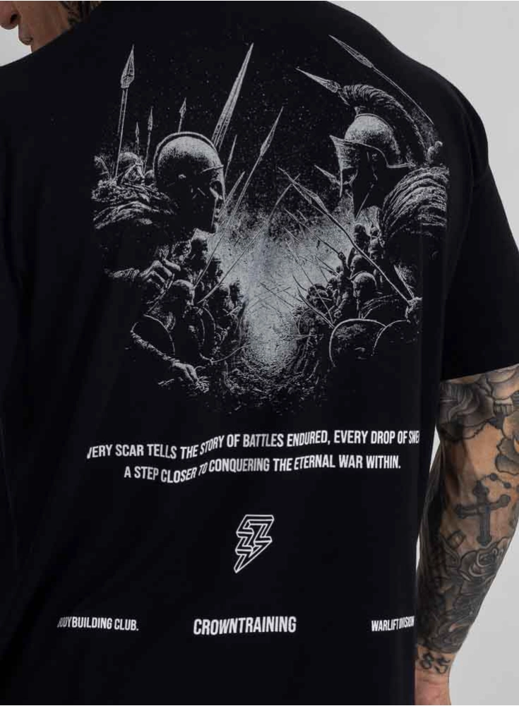 Camiseta Oversized Warlift Guerra Eterna Preta Camiseta Oversized Warlift Guerra Eterna Preta