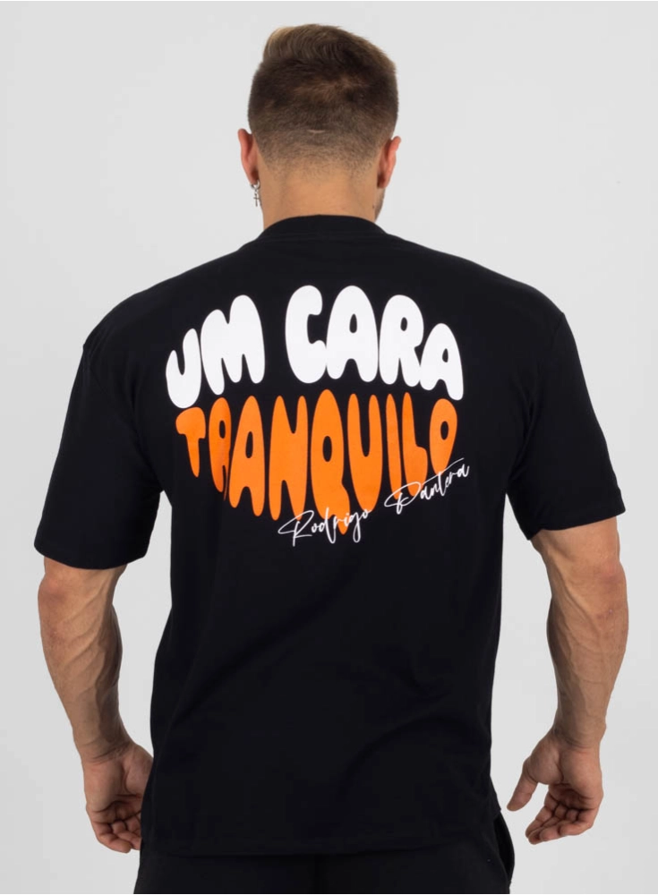 Camiseta Oversized Pantera Cara Tranquilo Preta
