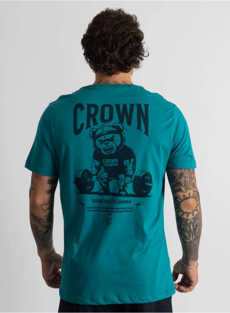 Camiseta Crown Training Treino Fofo Verde Petróleo