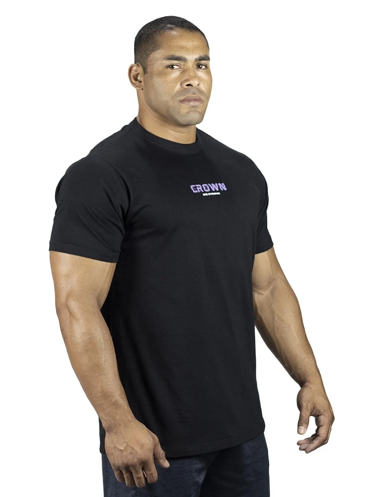 Camiseta Crown Training Trad Preta Strong