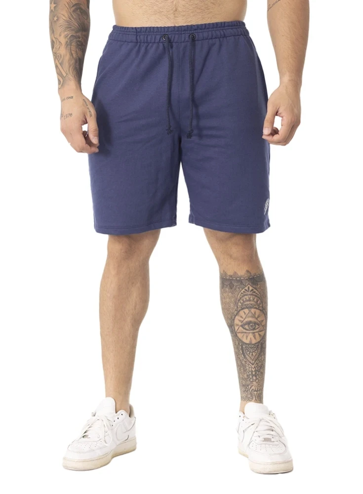 Bermuda Crown Moletom Tradicional Dark Bordada  Azul Marinho 