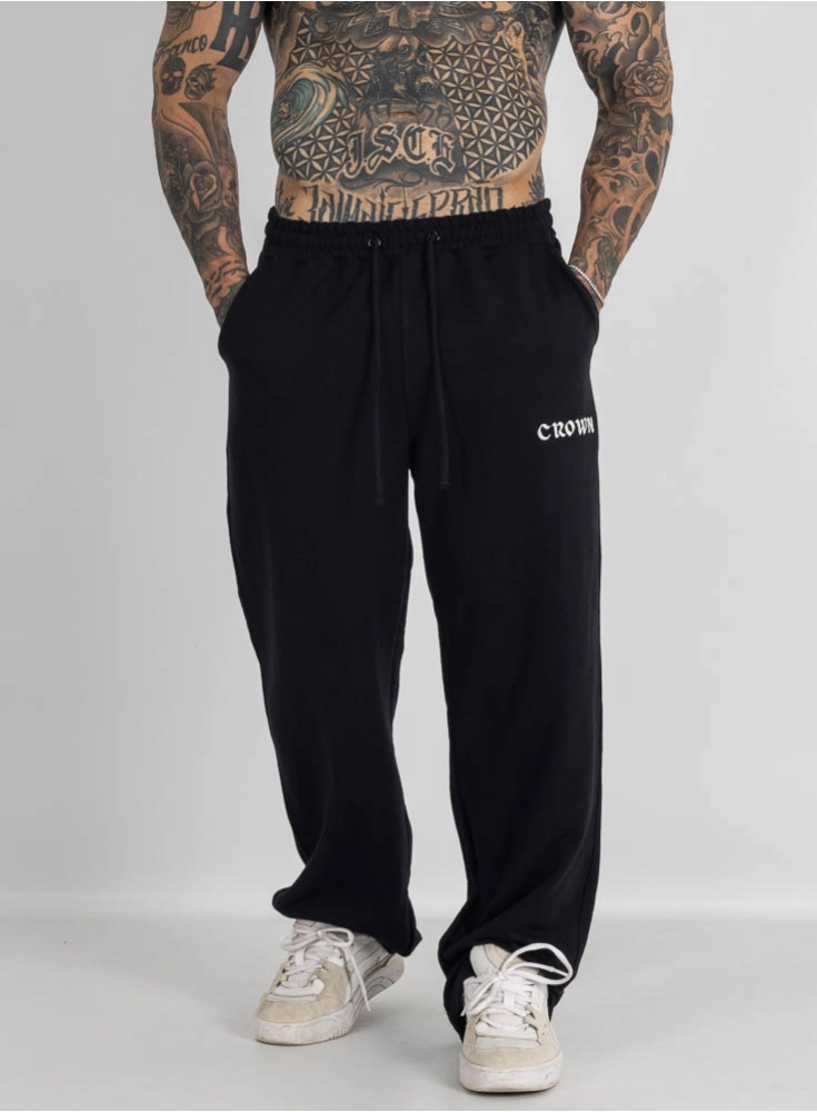 Calça Crown Training Moletom Reta Bordada Calça Crown Training Moletom Reta Bordada