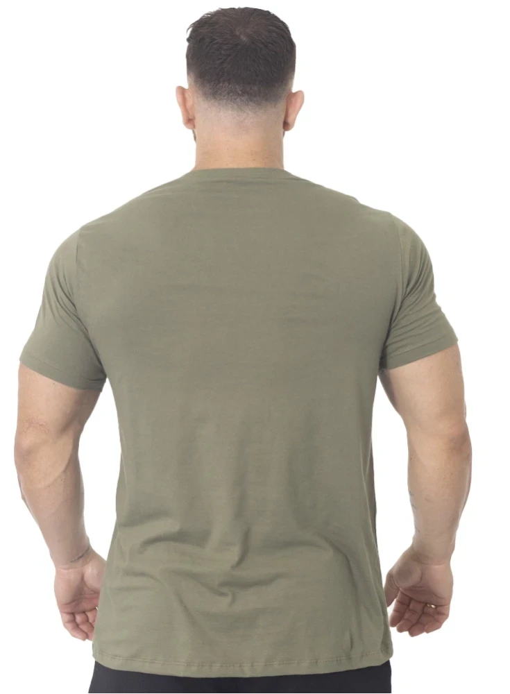 Camiseta Crown Training Bodybuilder  Verde Militar 