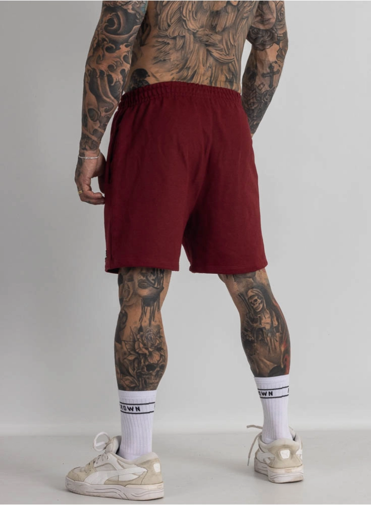 Bermuda de Moletom Crown Curta Bordô