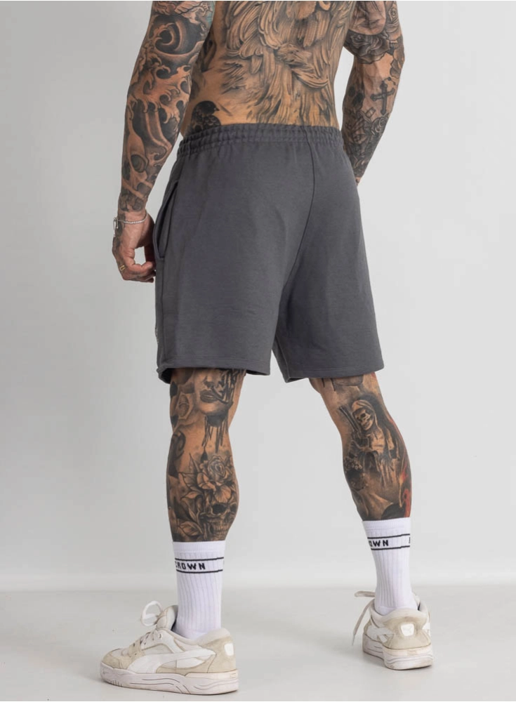 Bermuda de Moletom Crown Curta Raio Grafite Bermuda de Moletom Crown Curta Raio Grafite