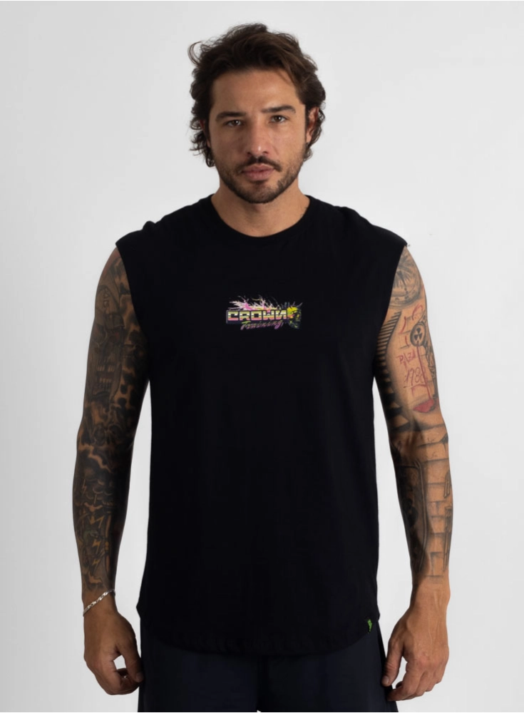 Regata Crown Japonesa Punk Preta Regata Crown Japonesa Punk Preta