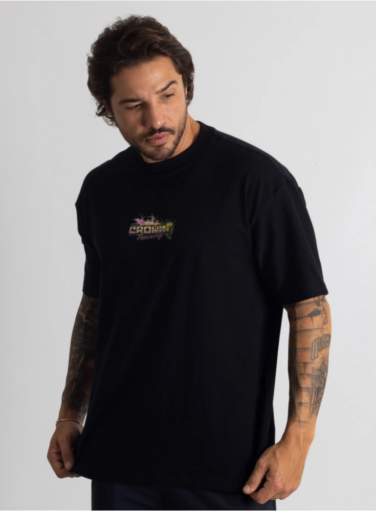 Camiseta Oversized Punk Preta