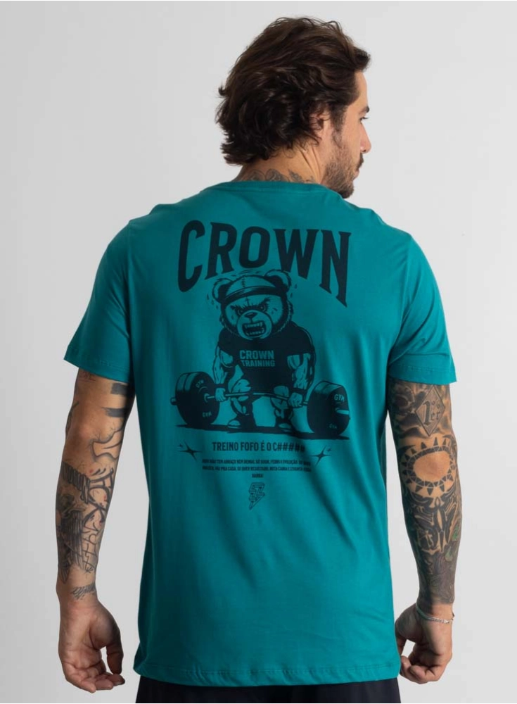 Camiseta Crown Training Treino Fofo Verde Petróleo