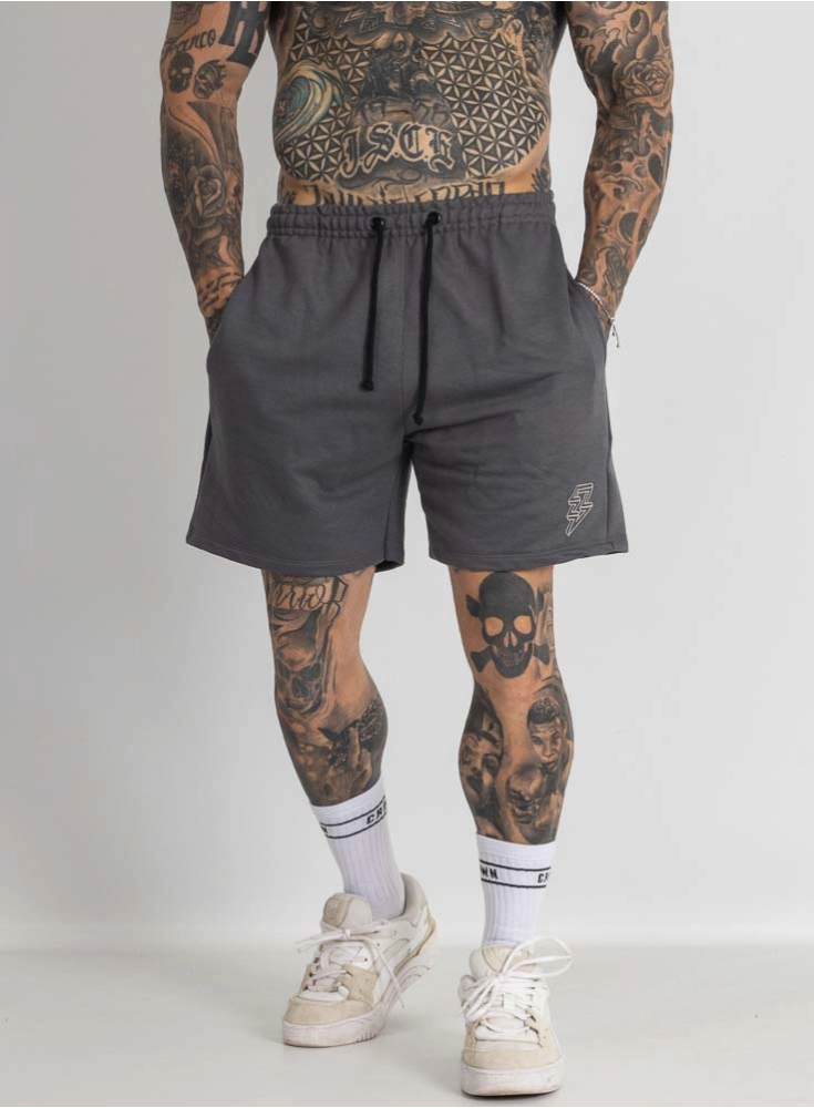 Bermuda de Moletom Crown Curta Raio Grafite Bermuda de Moletom Crown Curta Raio Grafite