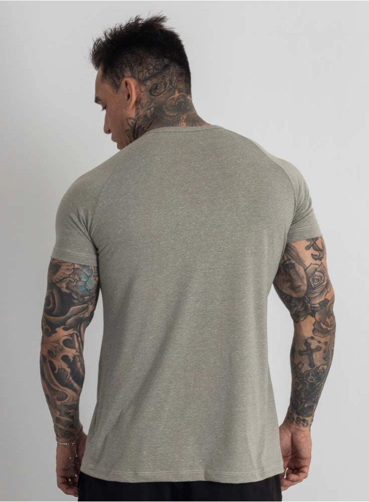 Camiseta Crown Training Classic Mescla Verde Khaki