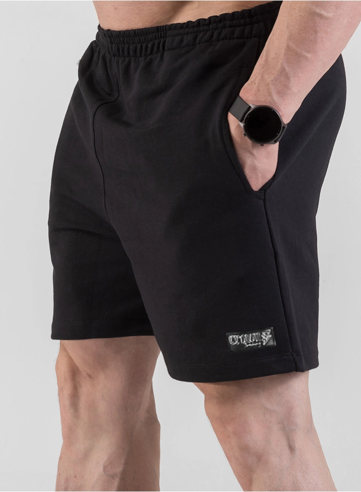 Bermuda de Moletom Crown Curta Preta Bermuda de Moletom Crown Curta Preta